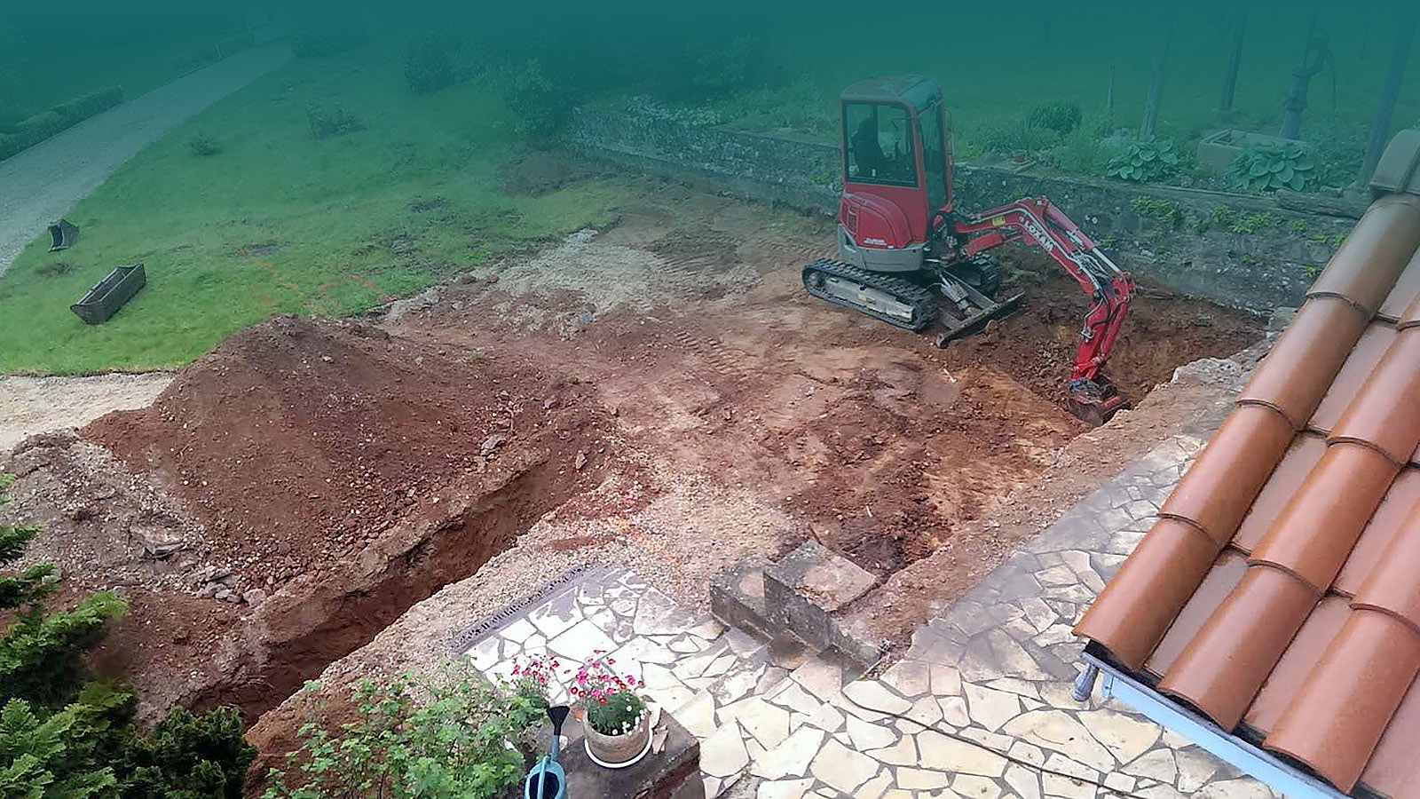 Azurea Piscine - Chantier Piscine Traditionnelle